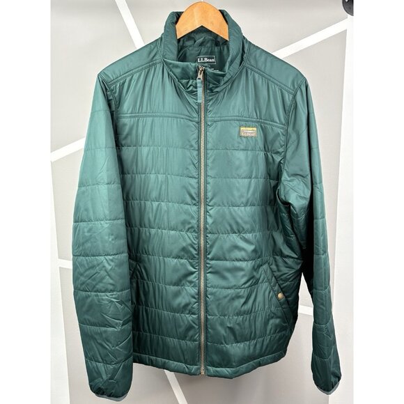 LL Bean Mountain Classic Puffer Jacket Men’s L Reg Green Full Zip Lightweight - Picture 1 of 13